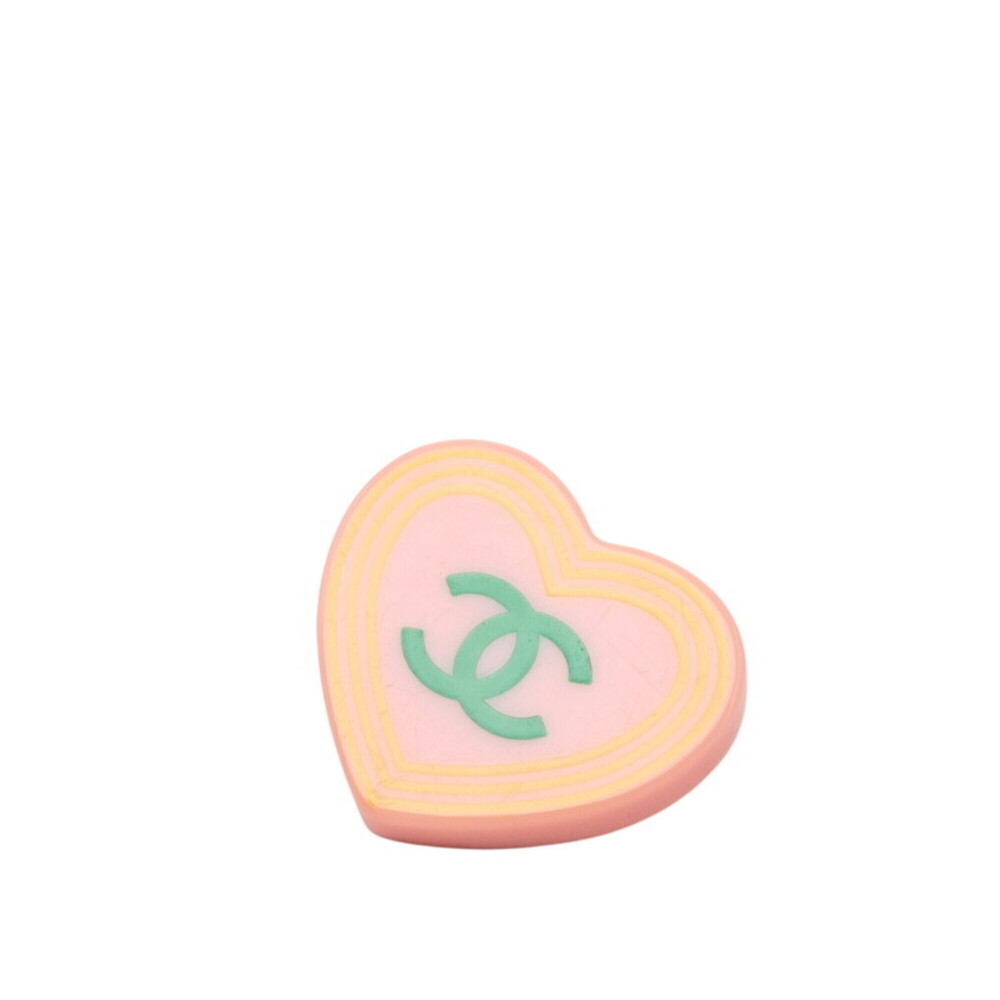 CHANEL Pink Logo Brooch